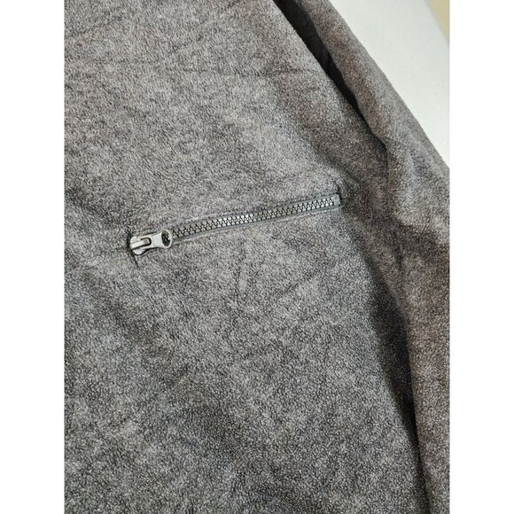 River Trader Mens M Oversized Gray Fleece Pullover 1/4 Zip Chest Pocket Jacket - Picture 3 of 8